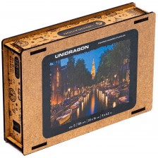 Дървен пъзел Unidragon от 125 части - Амстердам (размер S) -1