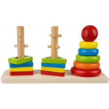 Дървена играчка Iso Trade - Сортер за нанизване -1