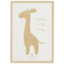 Дървена картичка за бебе Bam Bam - Hello little one