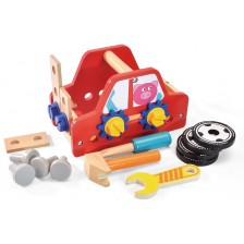 Дървен комплект Acool Toy - Кола за сглобяване, с болтчета и гайки