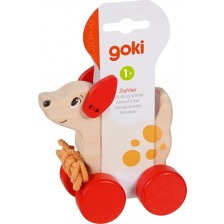 Дървена играчка за дърпане Goki - Куче
