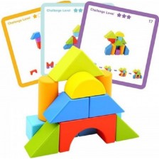 Дървена игра Tooky toy - Геометрични фигури 