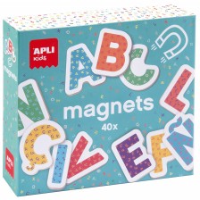 Дървени магнитни букви Apli Kids, 40 броя (английски език)  -1