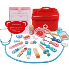 Дървен комплект Smart Baby - Медицински принадлежности в чанта от плат -1