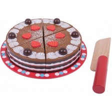 Дървена играчка Bigjigs - Шоколадова торта