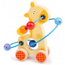 Дървена играчка за бутане Bigjigs - Жирафче