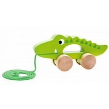 Дървена играчка за дърпане Tooky Toy - Крокодилче -1