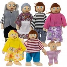 Дървени кукли Iso Trade - Семейство, 7 броя -1