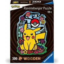 Дървен пъзел Ravensburger от 300 части - Pokémon: Пикачу -1