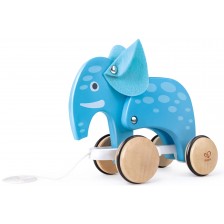 Дървена играчка HaPe International  - Слон на колела -1