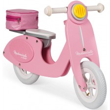 Дървен скутер за баланс Janod - Mademoiselle, розов