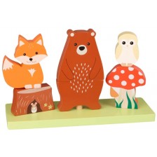 Дървена играчка за нанинзване Orange Tree Toys - Горски животни -1