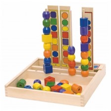 Дървена логическа игра Woody - Форми и цветове -1