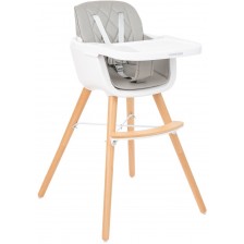 Дървено столче за храненe KikkaBoo - Woody, Сиво -1