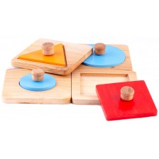 Дървен комплект Smart Baby - Геометрични форми, 8 части
