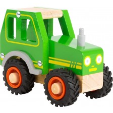 Дървена играчка Small Foot - Трактор, зелен -1