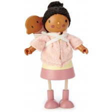 Дървена кукла Tender Leaf Toys - Госпожа Форестър с бебе -1
