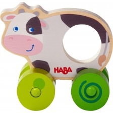 Дървена играчка за бутане Haba - Крава -1