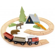 Дървен влаков комплект Tender Leaf Toys - Приключения в гората -1