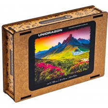 Дървен пъзел Unidragon от 125 части - Планини (размер S) -1