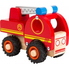 Дървена играчка Small Foot - Пожарна, червена -1