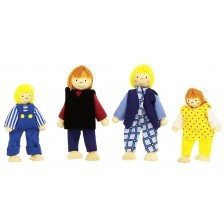 Дървени гъвкави кукли Goki - Младо семейство