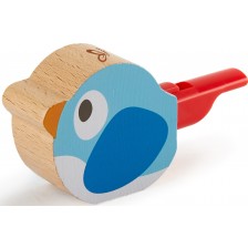 Дървена свирка HaPe International - Птиче, синя -1
