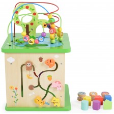 Дървен куб Tooky Toy - Център за игра, Гора -1