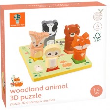 Дървен 3D пъзел Orange Tree Toys - Горски животни -1
