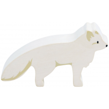 Дървена фигурка Tender Leaf Toys - Арктическа лисица -1