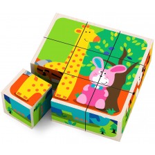 Дървени кубчета Acool Toy - Животни -1