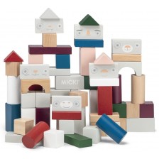 Дървен комплект Micki Pippi - Кубчета, 60 части