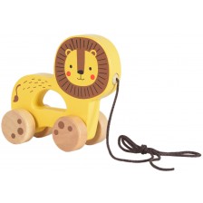 Дървена играчка за дърпане Tooky Toy - Лъвче -1