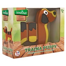 Дървена играчка за дърпане Globo Legnoland - Куче, кафяво -1