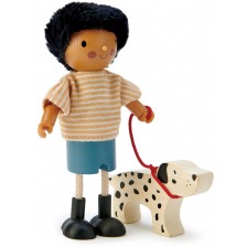 Дървена кукла Tender Leaf Toys - Господин Форестър с куче