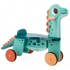 Дървена играчка за яздене Janod - Динозавър -1