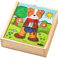 Дървен пъзел Woody - Кучето Джаф -1