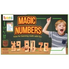 Дървена игра Bemi - Магически числа, 24 части