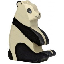 Дървена фигурка Holztiger - Седяща панда -1