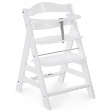 Дървено столче за хранене Hauck - Alpha Plus, White