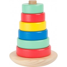 Дървена кула Small Foot - С цветни рингове за нанизване