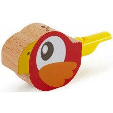 Дървена свирка HaPe International - Птиче, червена -1