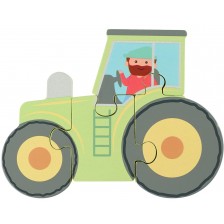 Дървен пъзел Orange Tree Toys - Трактор, 4 части -1