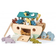 Дървен комплект фигурки Tender Leaf Toys - Ноев ковчег с животни -1