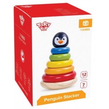 Дървена низанка Tooky Toy - Пингвин -1