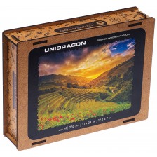 Дървен пъзел Unidragon от 250 части - Оризови полета (размер M) -1