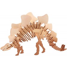 Дървен 3D пъзел Johntoy - Динозаври, 4 вида -1