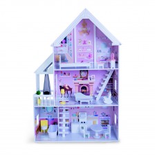 Дървена къща за кукли с обзавеждане Moni Toys - Cinderella, 4127