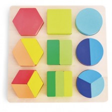 Дървен пъзел-сортер Acool Toy - С геометрични форми -1