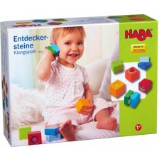Дървени цветни кубчета Haba - Акустични ефекти, 6 броя -1